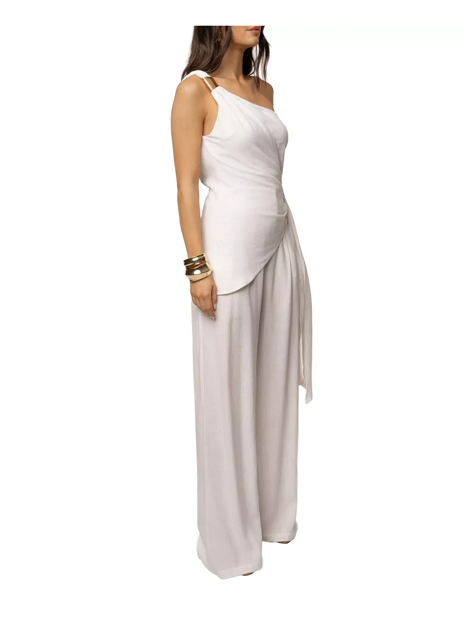 Топ Jluxlabel Palmera One Shoulder — изображение 5 из 9, белый