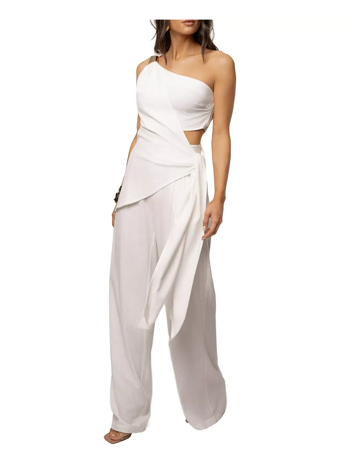 Топ Jluxlabel Palmera One Shoulder — изображение 8 из 9, белый