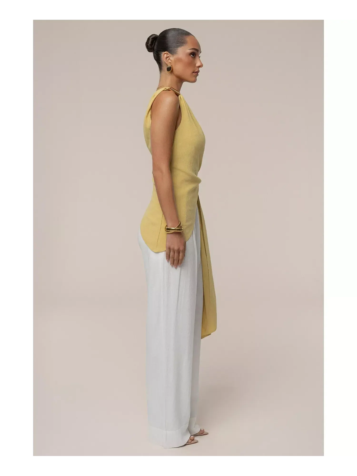 Топ Jluxlabel Palmera One Shoulder — изображение 6 из 8, желтый