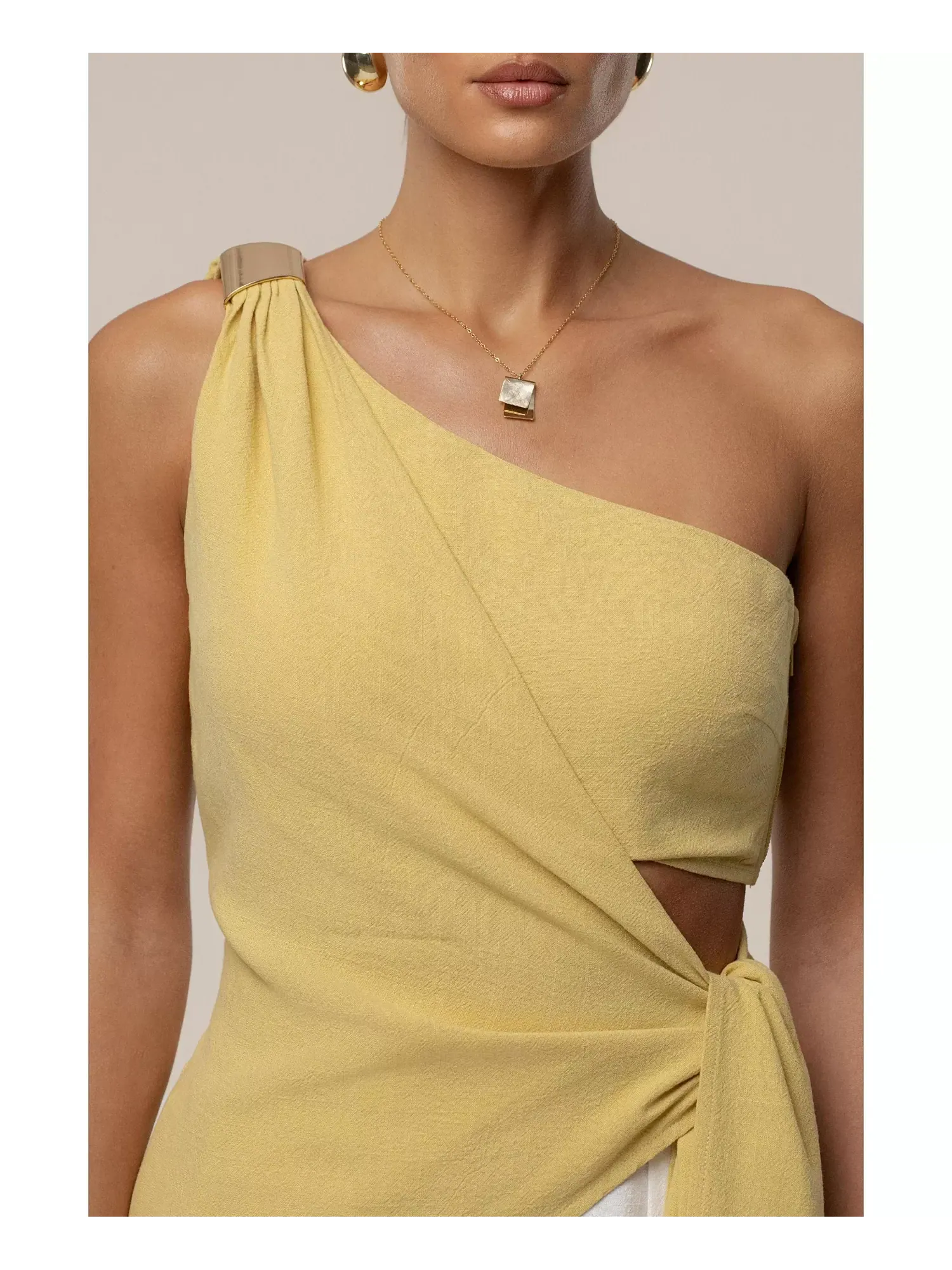 Топ Jluxlabel Palmera One Shoulder — изображение 7 из 8, желтый