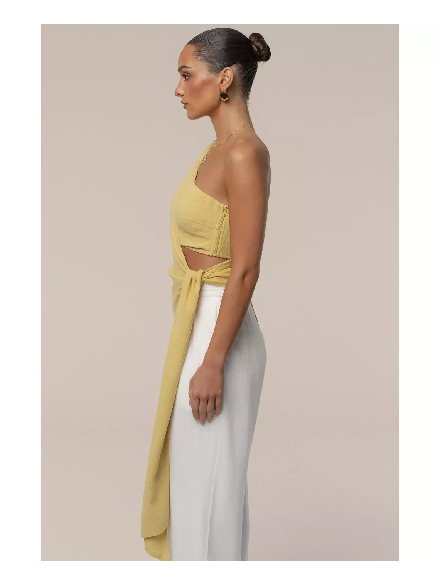 Топ Jluxlabel Palmera One Shoulder — изображение 8 из 8, желтый