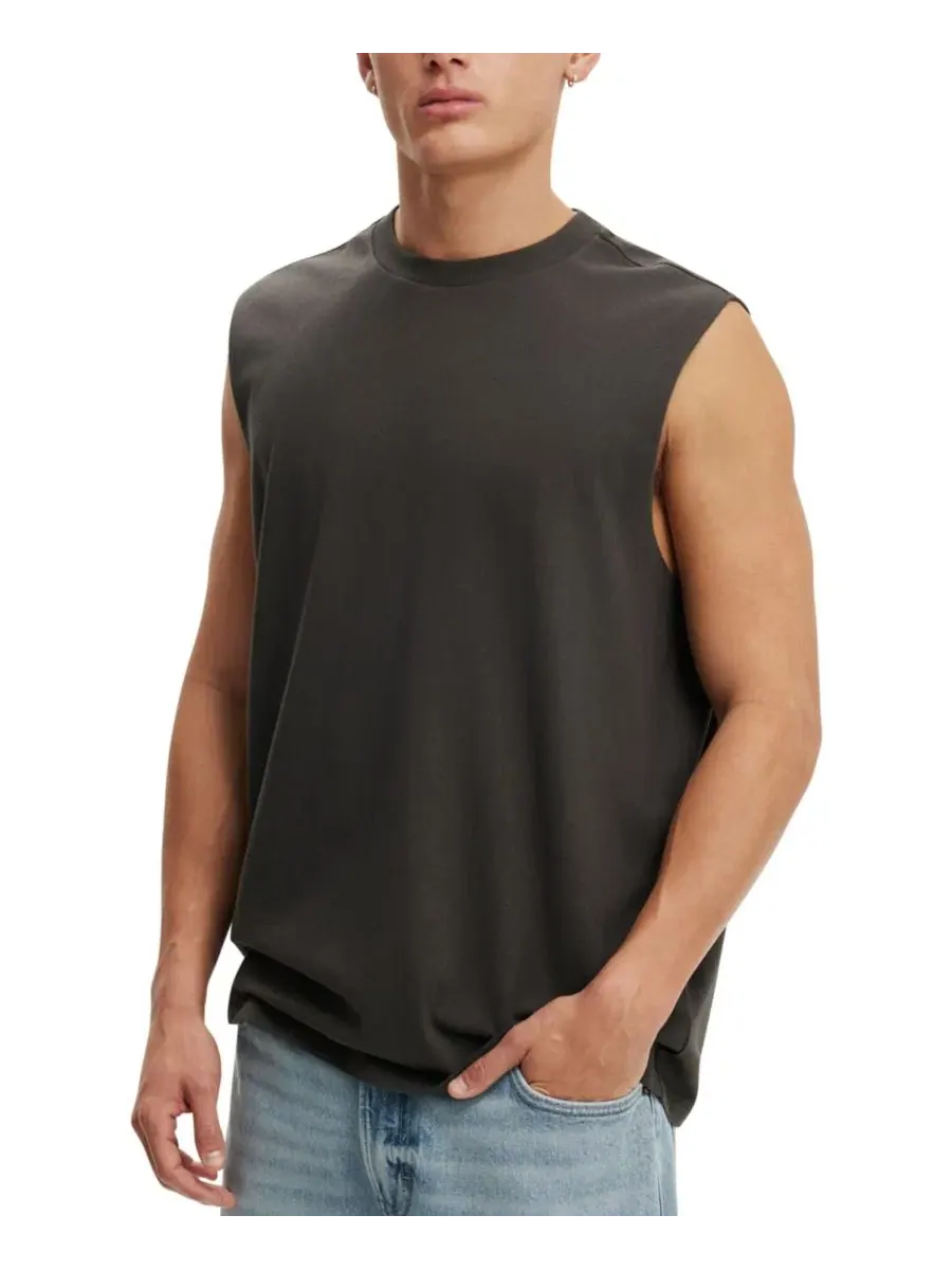 Мужская майка-алкоголичка с принтом Everyday Muscle Print, Cotton On — изображение 1 из 4, темно-серый