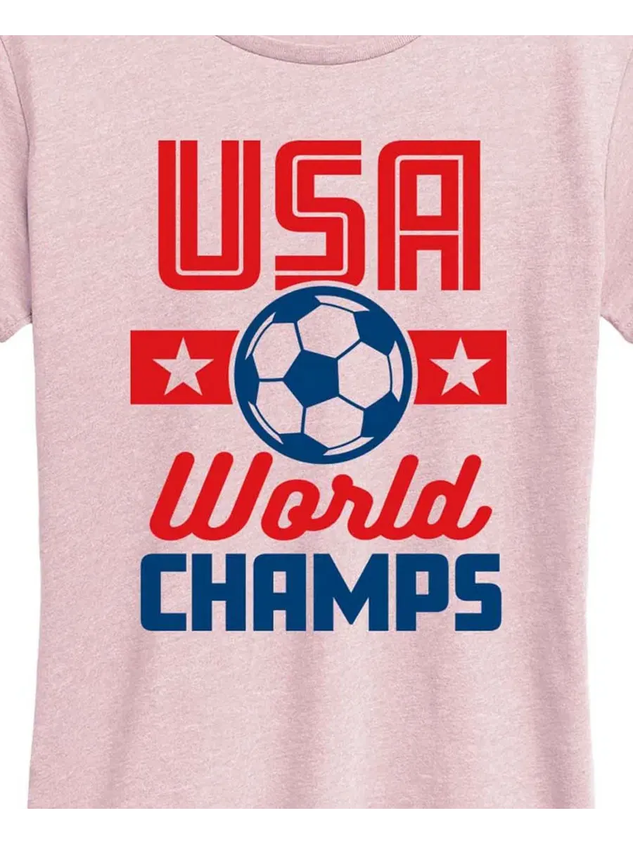 Футболка с длинным рукавом с принтом USA Soccer World Champs Hybrid Apparel — изображение 3 из 3, розовый