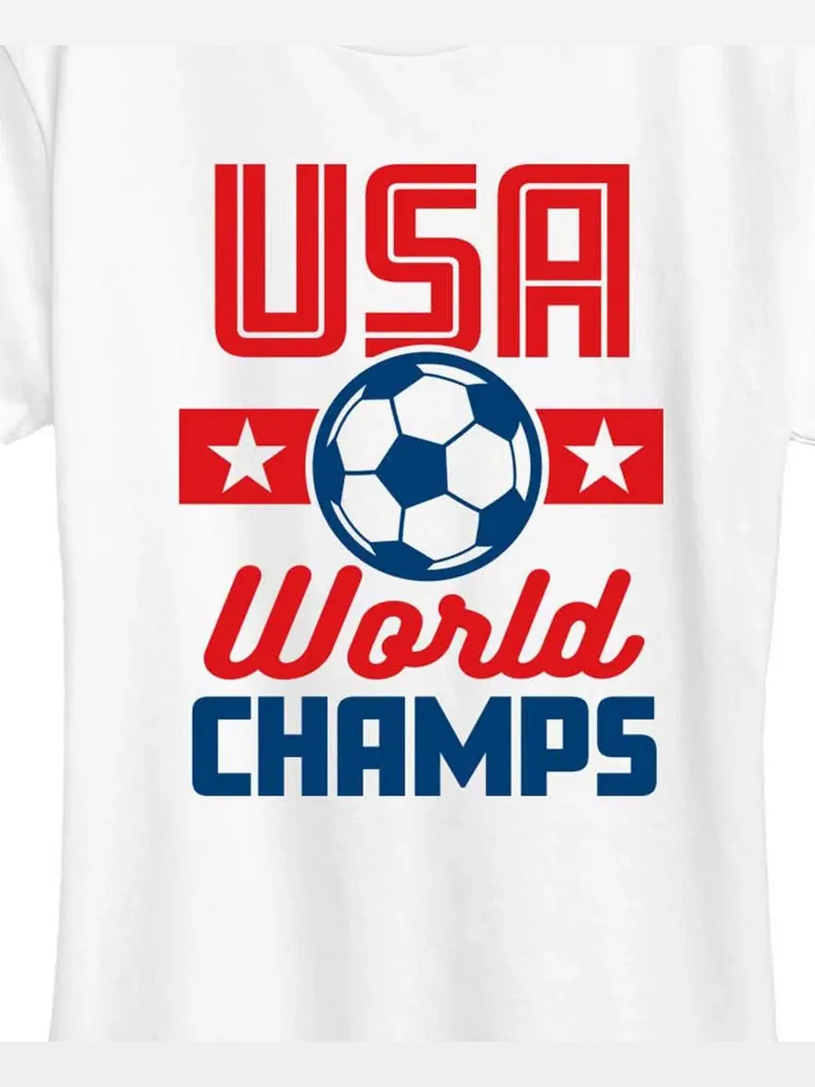 Футболка с длинным рукавом с принтом USA Soccer World Champs Hybrid Apparel — изображение 3 из 3, белый