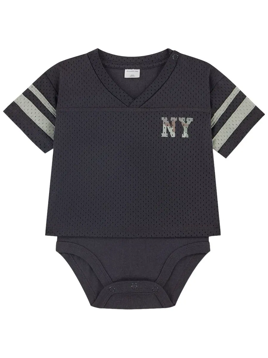 Боди с коротким рукавом и V-образным вырезом, Sport abercrombie kids — изображение 1 из 5, фантомный