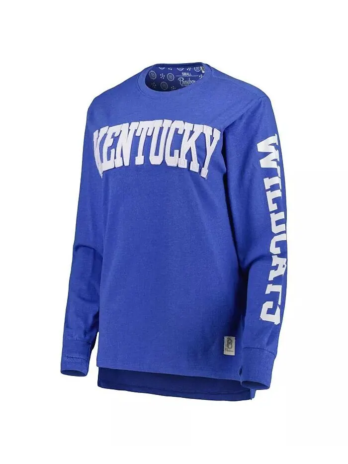 Женская футболка с длинным рукавом Royal Kentucky Wildcats Two-Hit Canyon Pressbox — изображение 2 из 4