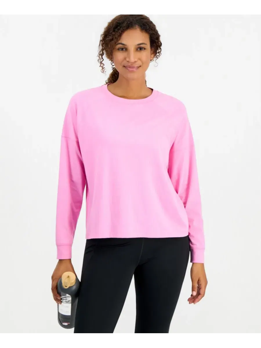 Женская футболка оверсайз с длинным рукавом, модель Boyfriend ID Ideology, Fuchsia Petal — изображение 3 из 3