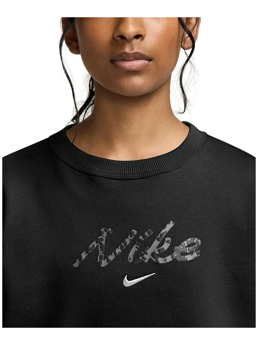 Свитшот оверсайз с длинным рукавом Nike — изображение 2 из 3, черный
