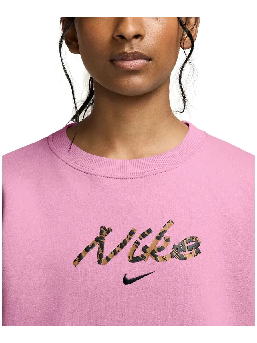Свитшот женский оверсайз с длинным рукавом Nike — изображение 2 из 3, розовый