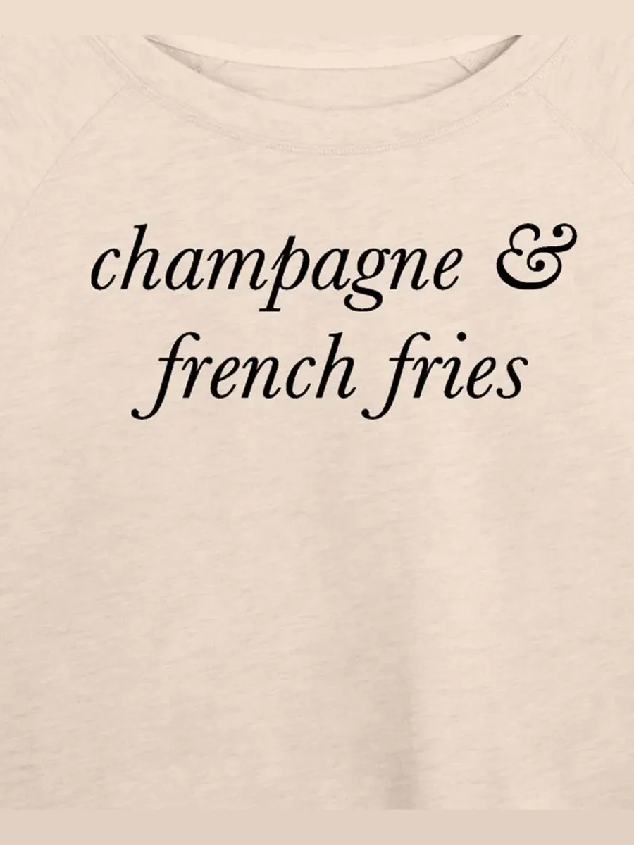 Футболка с длинным рукавом из футера Instant Message Champagne and French Fries Hybrid Apparel — изображение 2 из 3