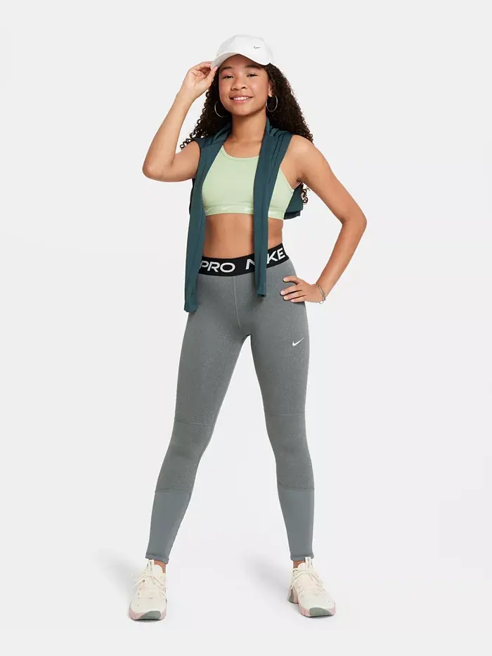 Большие девочки Pro Dri-FIT леггинсы Nike — изображение 1 из 7, серый