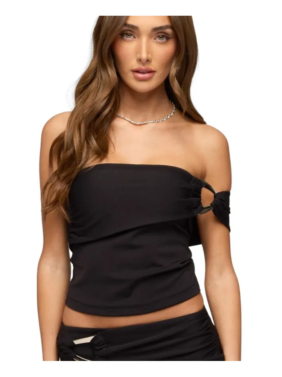 Топ с одним плечом Eden Off Shoulder Edikted — изображение 1 из 5, черный