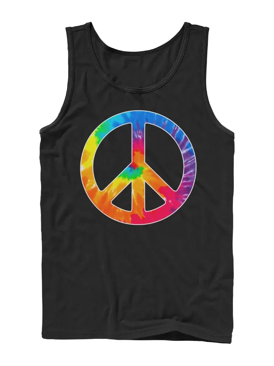 Мужская майка без рукавов с принтом Tie Dye Peace Design By Humans — изображение 1 из 4, черный