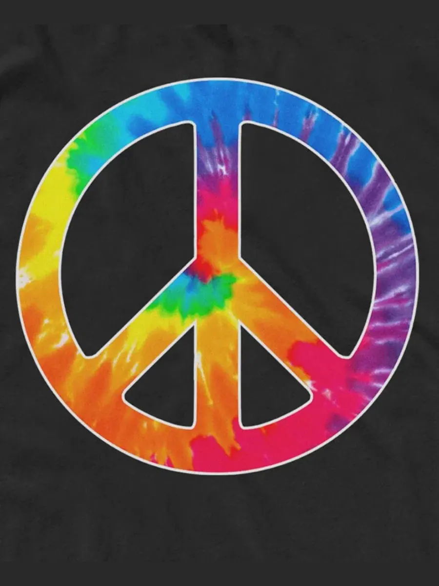 Мужская майка без рукавов с принтом Tie Dye Peace Design By Humans — изображение 3 из 4, черный