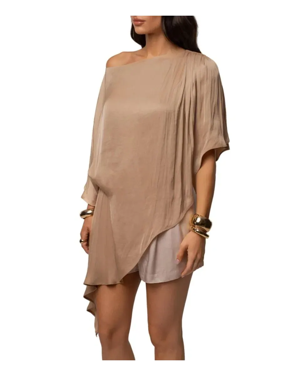 Топ с одним плечом Brisa One Shoulder JLUXLABEL — изображение 11 из 11, бежевый