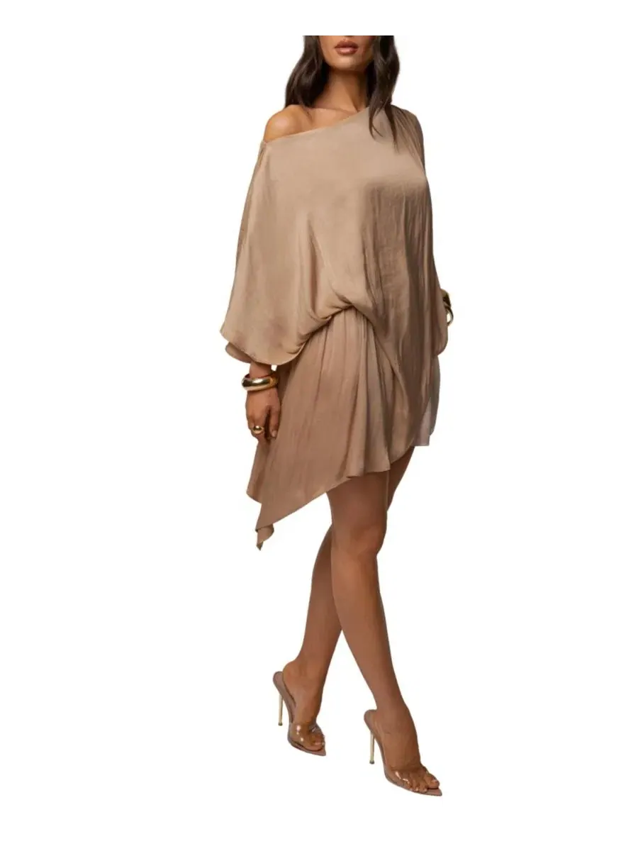 Топ с одним плечом Brisa One Shoulder JLUXLABEL — изображение 6 из 11, бежевый