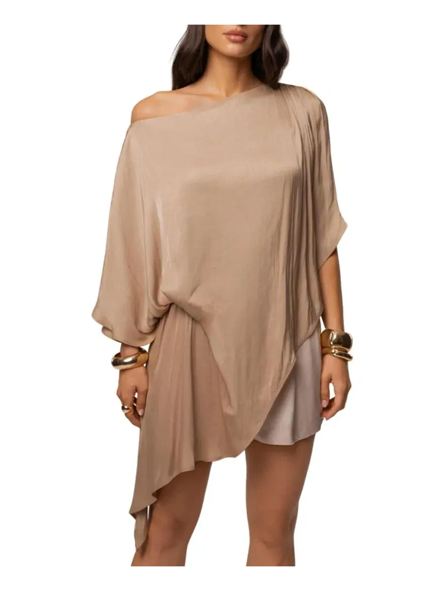 Топ с одним плечом Brisa One Shoulder JLUXLABEL — изображение 9 из 11, бежевый