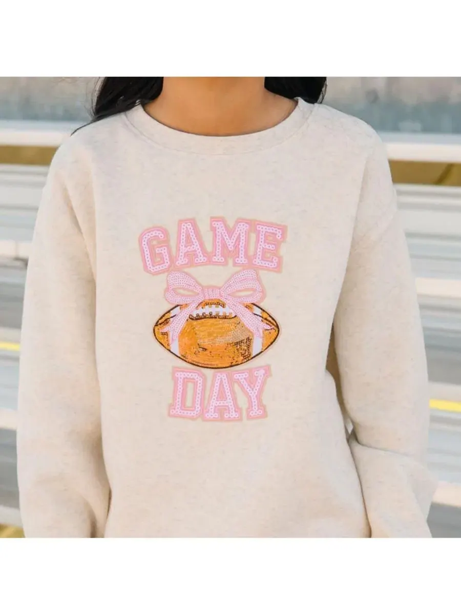 Свитшот с пайетками Game Day Sequin Patch Sweet Wink — изображение 2 из 6, серый