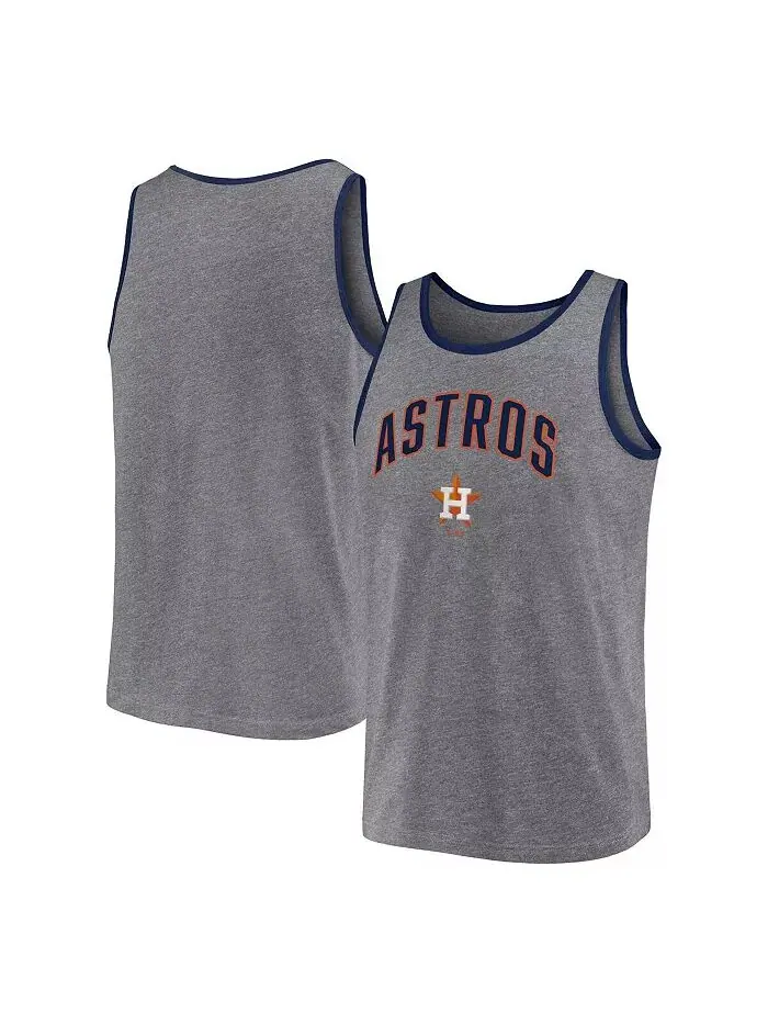 Мужская майка-топ Houston Astros Primary цвета «Хезер-серый» Fanatics — изображение 1 из 1