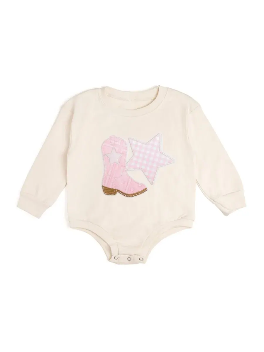 Боди-комбинезон с длинным рукавом Bandana Cowgirl Patch Sweet Wink — изображение 1 из 5, прозрачный
