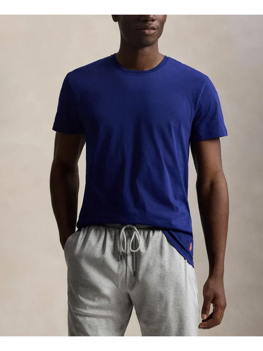 Комплект из 3 классических хлопковых мужских маек с круглым вырезом Polo Ralph Lauren — изображение 2 из 5, синий/оранжевый