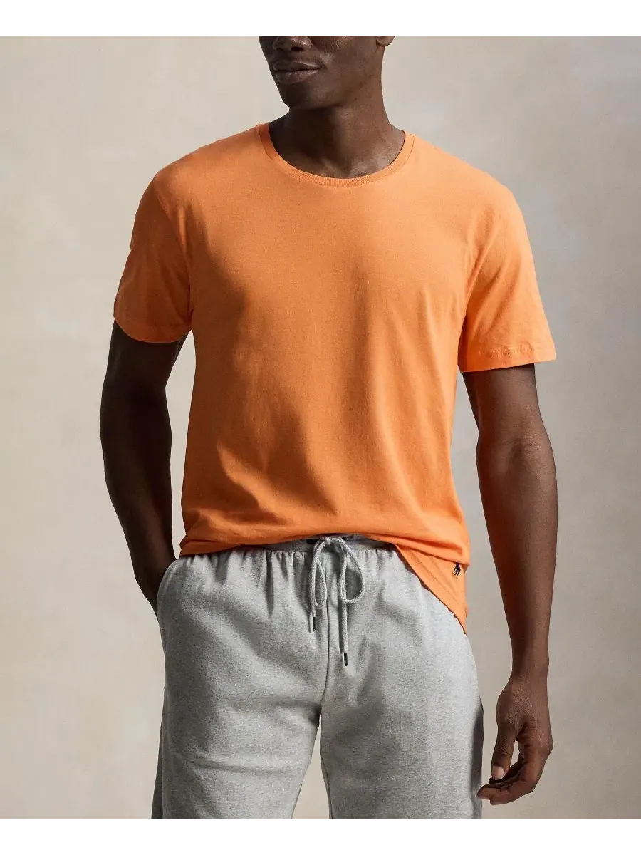 Комплект из 3 классических хлопковых мужских маек с круглым вырезом Polo Ralph Lauren — изображение 4 из 5, синий/оранжевый