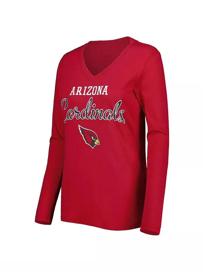 Женская футболка Cardinal Arizona Cardinals Post Season с длинным рукавом и V-образным вырезом — изображение 3 из 3