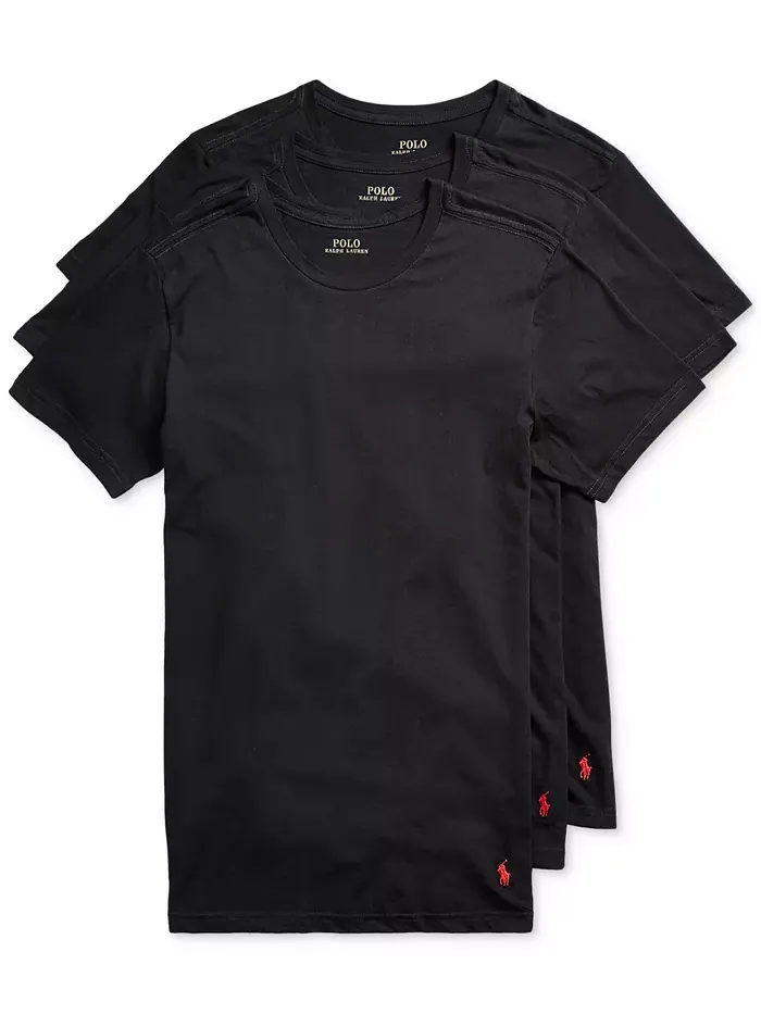 Мужская майка-борцовка Slim Fit, 3 шт Polo Ralph Lauren — изображение 1 из 6, черный