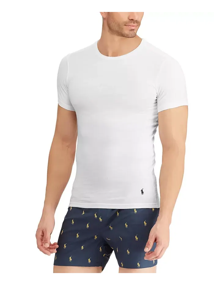Мужская майка-борцовка Slim Fit, 3 шт Polo Ralph Lauren — изображение 4 из 6, белый