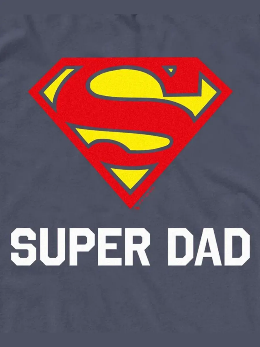 Мужская майка без рукавов с принтом Superman, Super Dad Fifth Sun — изображение 3 из 3, темно-синий