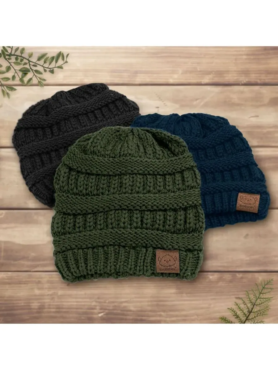 Набор из 3 детских шапочек Warmzy, шапочки для новорожденных, младенцев, малышей, мальчиков и — изображение 9 из 9