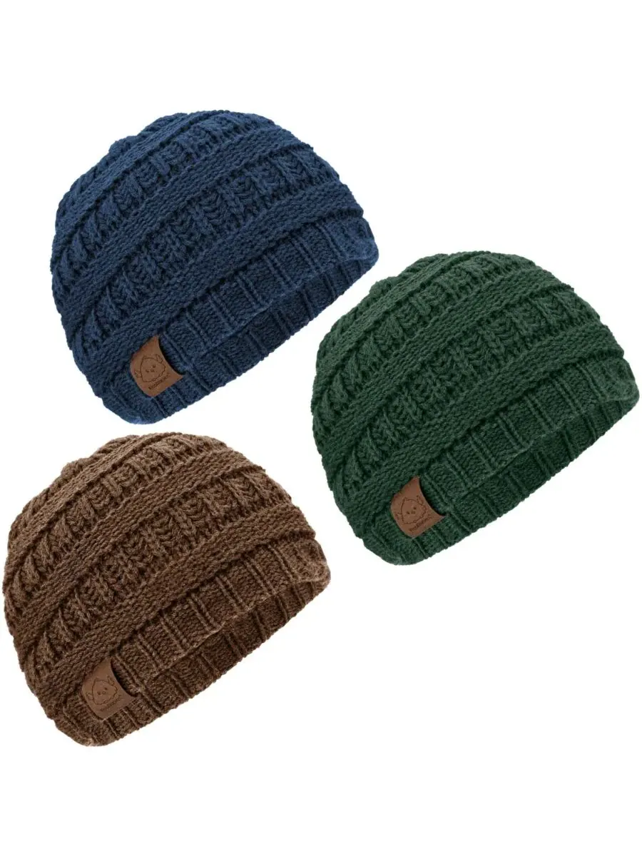 Набор из 3 детских шапочек Warmzy, шапочки для новорожденных, младенцев, малышей, мальчиков и — изображение 1 из 9