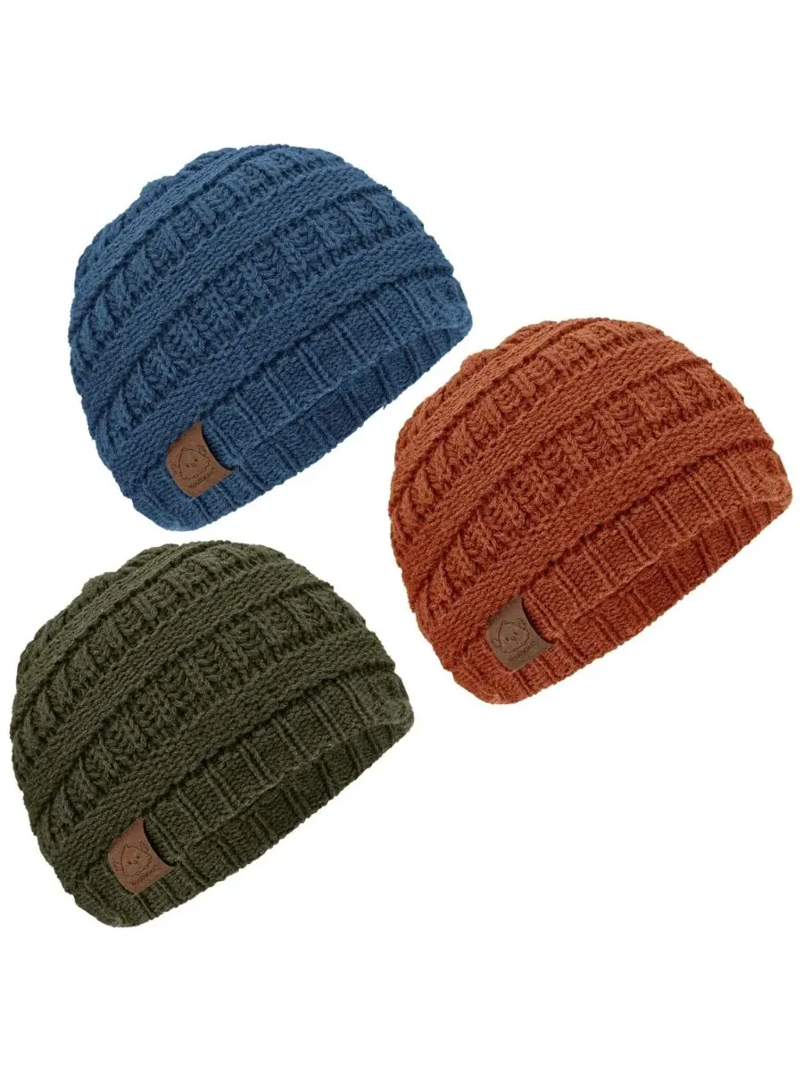Набор из 3 детских шапочек Warmzy, шапочки для новорожденных, младенцев, малышей, мальчиков и — изображение 1 из 9