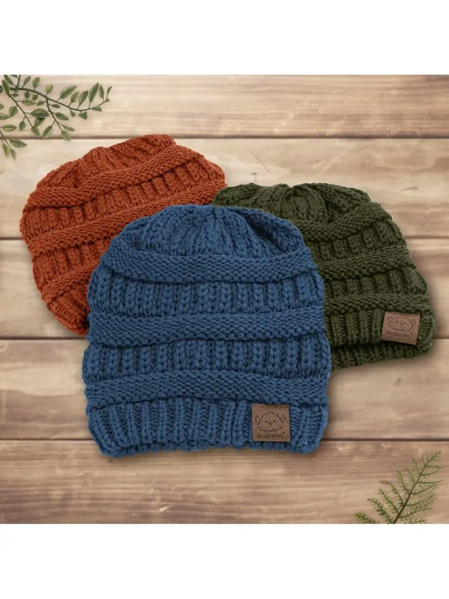 Набор из 3 детских шапочек Warmzy, шапочки для новорожденных, младенцев, малышей, мальчиков и — изображение 9 из 9