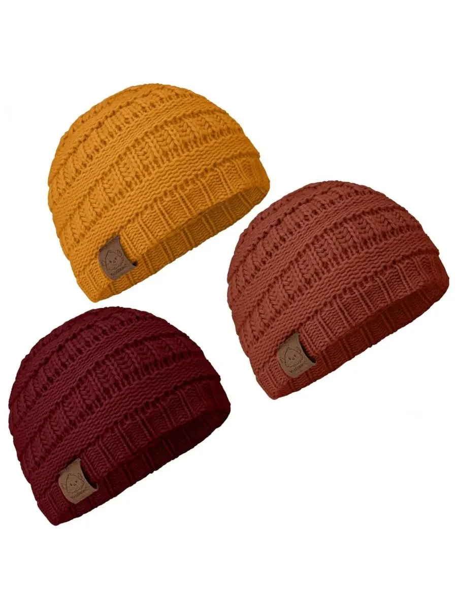 Набор из 3 детских шапочек Warmzy, шапочки для новорожденных, младенцев, малышей, мальчиков и — изображение 1 из 9