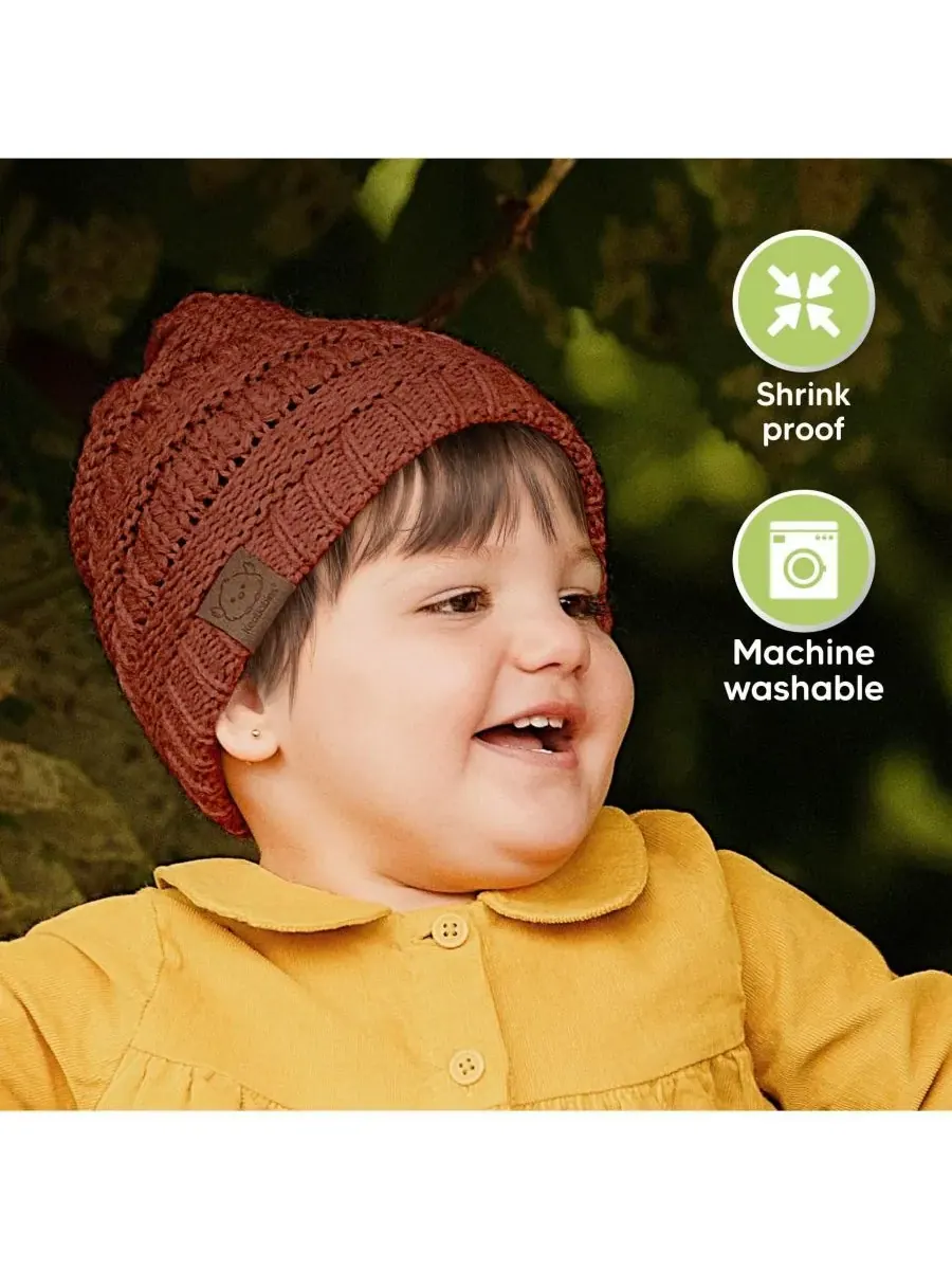 Набор из 3 детских шапочек Warmzy, шапочки для новорожденных, младенцев, малышей, мальчиков и — изображение 6 из 9