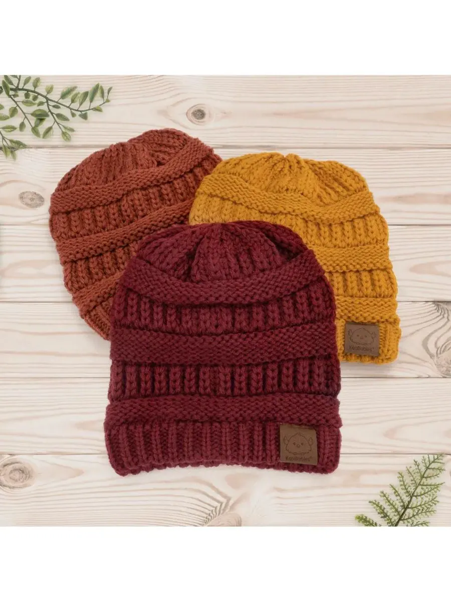 Набор из 3 детских шапочек Warmzy, шапочки для новорожденных, младенцев, малышей, мальчиков и — изображение 9 из 9