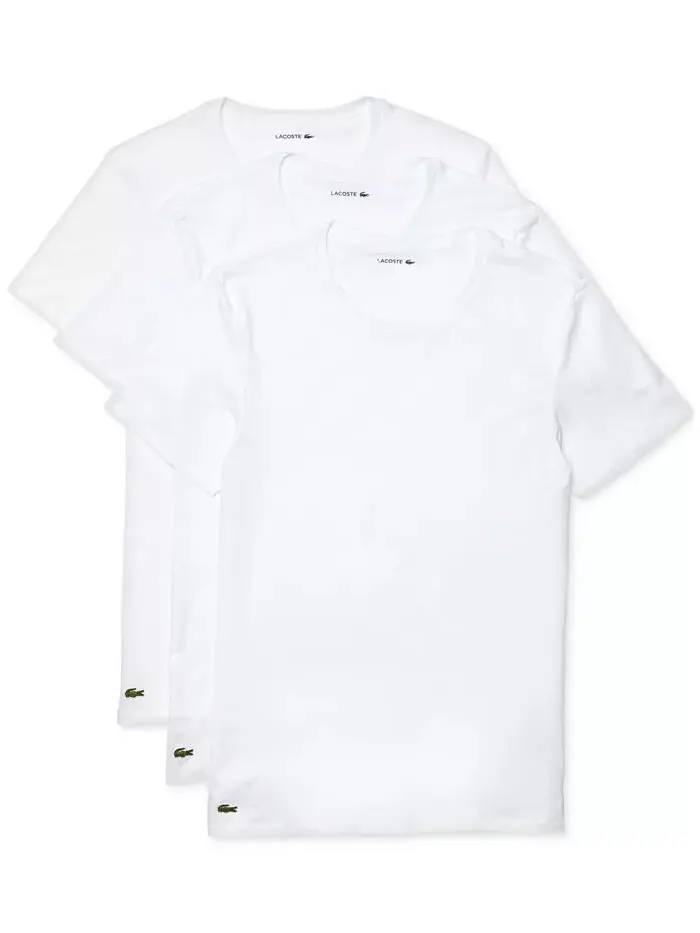 Мужские футболки Lacoste, комплект из трех, крой Regular Fit Crewneck — изображение 1 из 3, белый