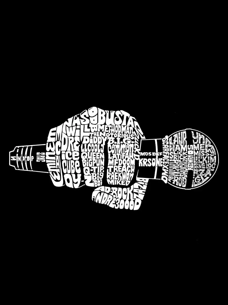 Майка с принтом Microphone Design LA Pop Art — изображение 4 из 4, черный