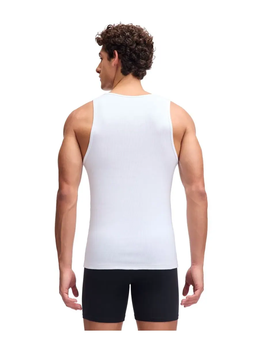 Мужские майки-борцовки в рубчик (2 шт.) Under Armour — изображение 5 из 8, белый