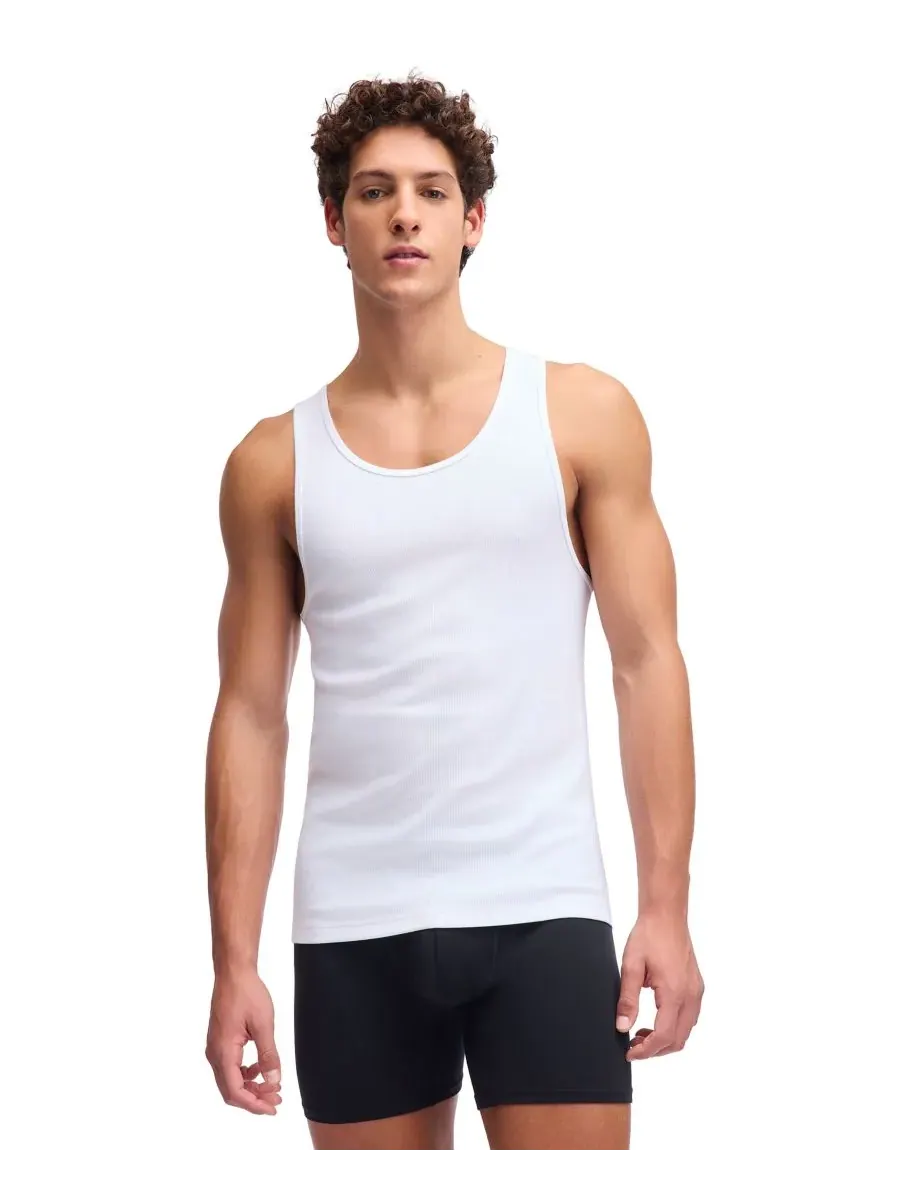 Мужские майки-борцовки в рубчик (2 шт.) Under Armour — изображение 6 из 8, белый