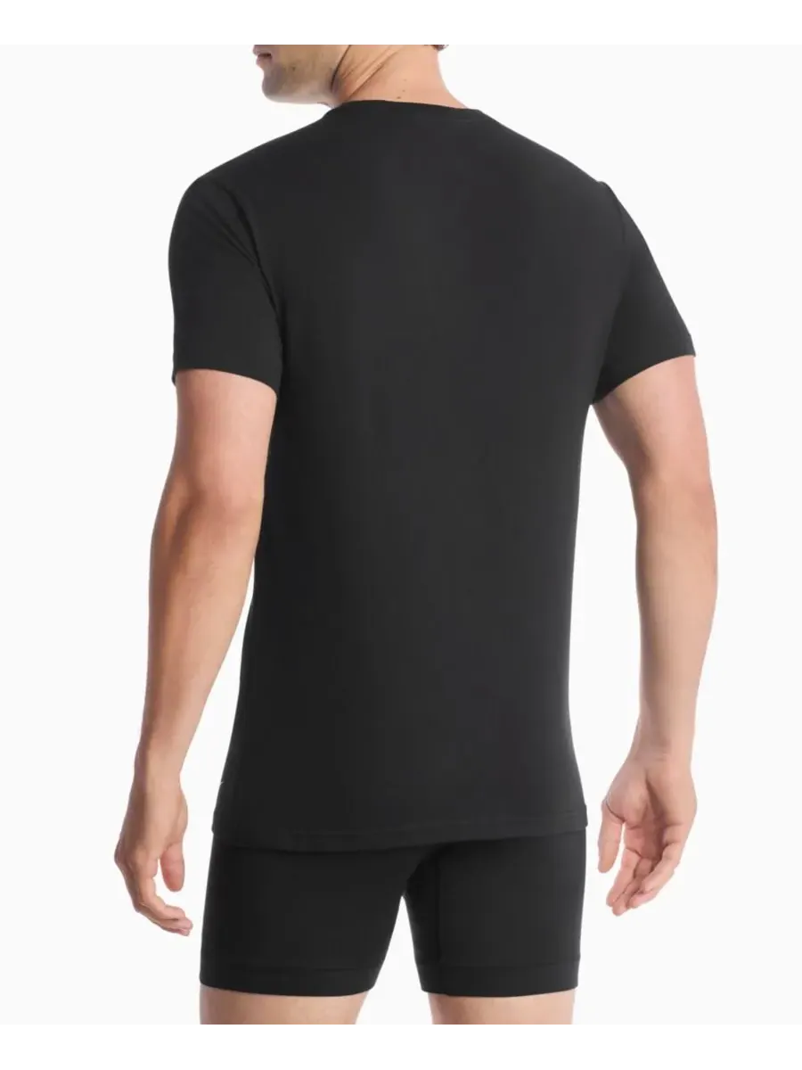 Мужские хлопковые эластичные майки с круглым вырезом Dri-FIT Essential, комплект из 2 штук Nike — изображение 4 из 4, черный