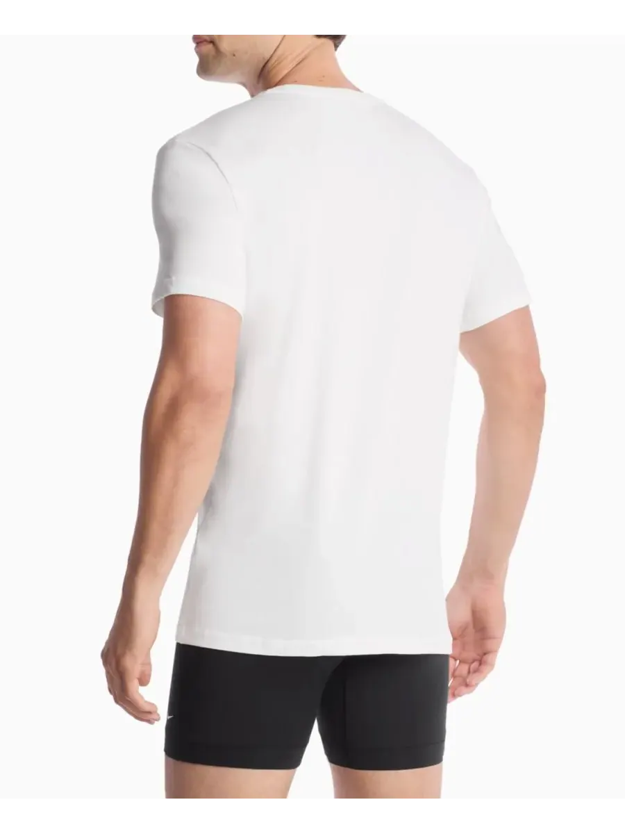 Мужские хлопковые эластичные майки с круглым вырезом Dri-FIT Essential, комплект из 2 штук Nike — изображение 4 из 4, белый