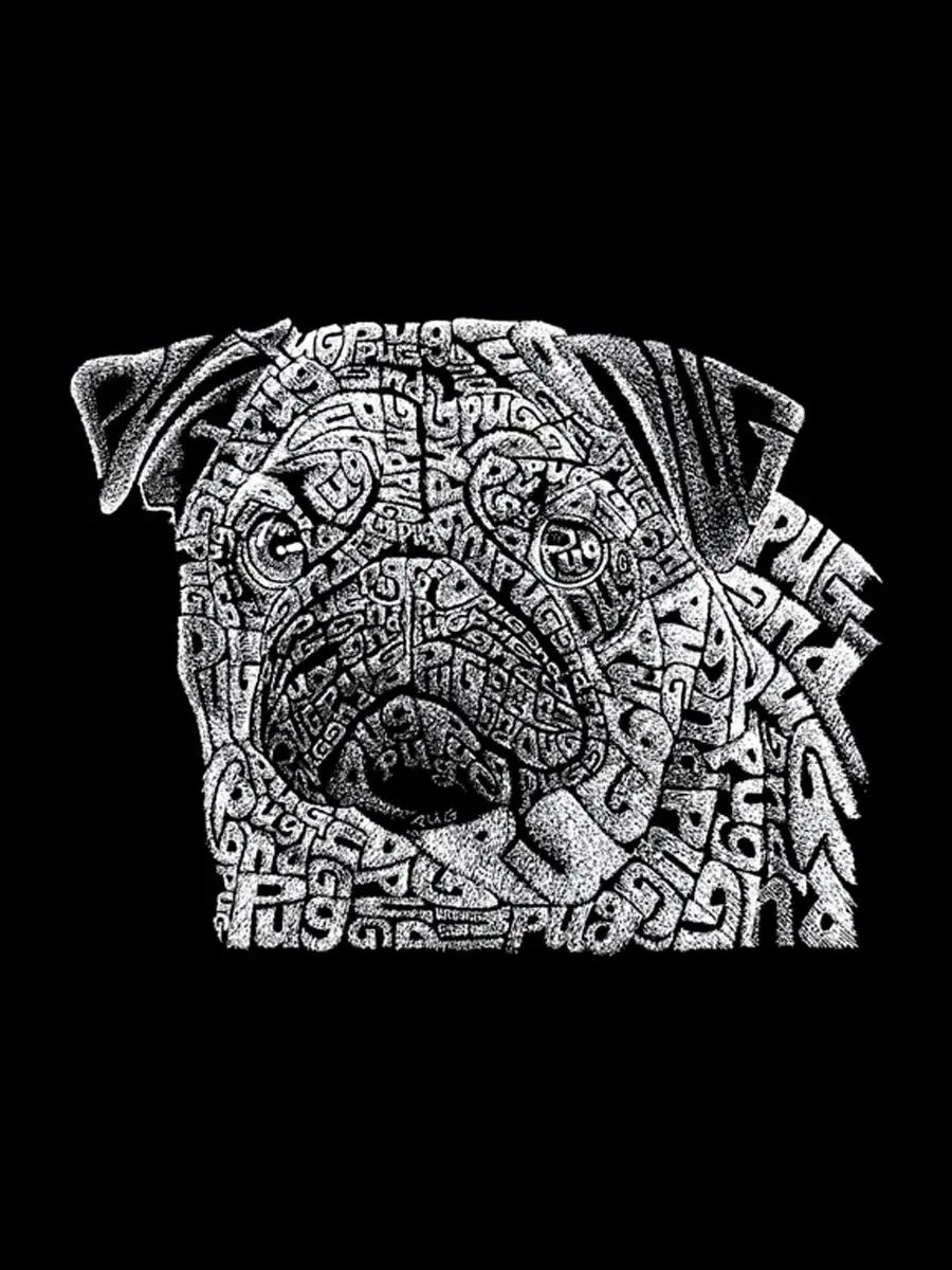 Мужская майка с графическим принтом Dog Face Word Art LA Pop Art — изображение 4 из 4, черный