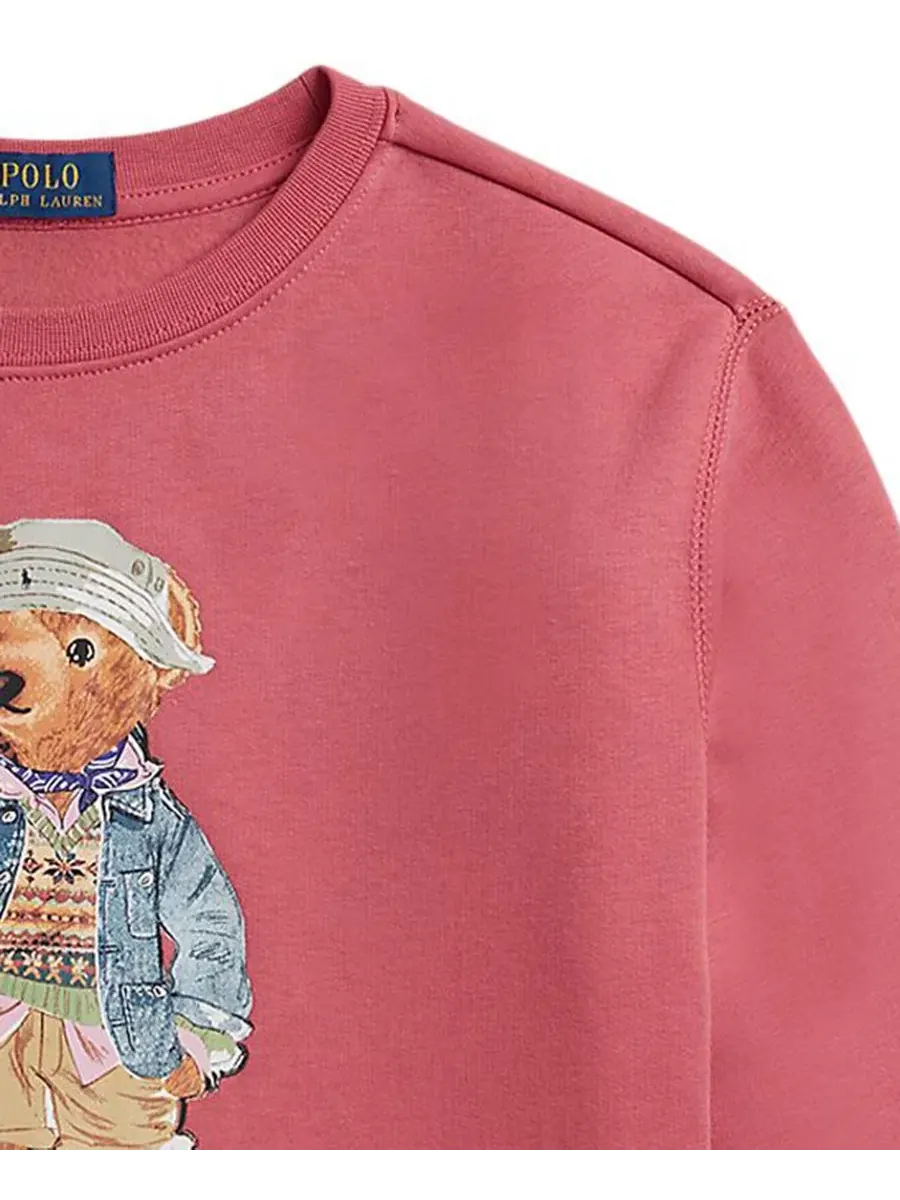 Свитшот для мальчиков с принтом Polo Bear Polo Ralph Lauren — изображение 3 из 3, красный