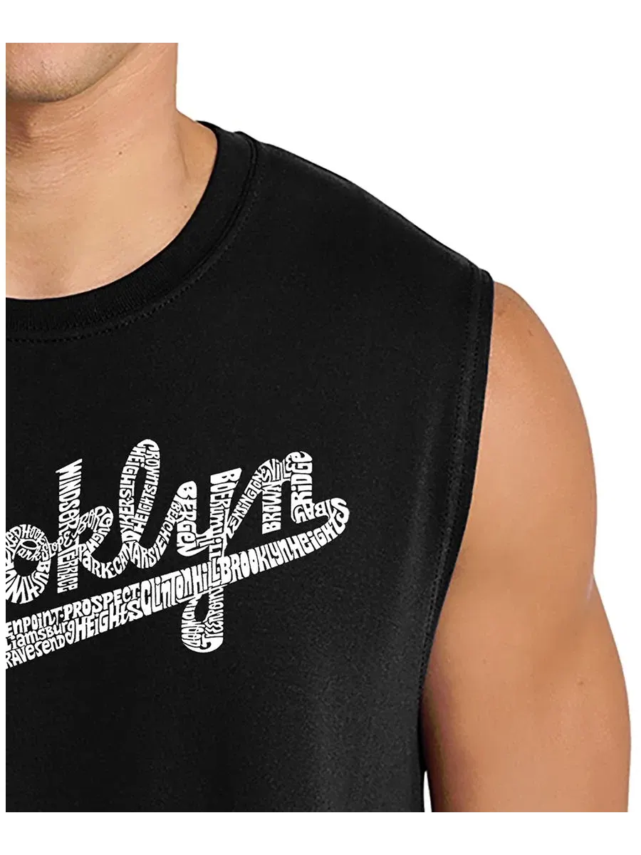 Мужская майка-безрукавка Brooklyn Script Graphic LA Pop Art — изображение 2 из 4, черный