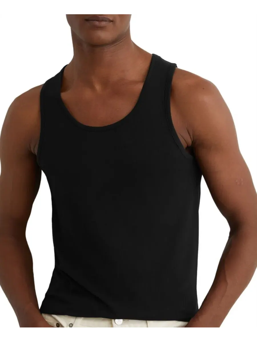 Мужская майка Vinnie Cotton Stretch REISS — изображение 1 из 5, черный