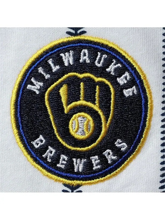 Боди Milwaukee Brewers Power Hitter с короткими рукавами белого и темно-синего цвета для — изображение 2 из 2