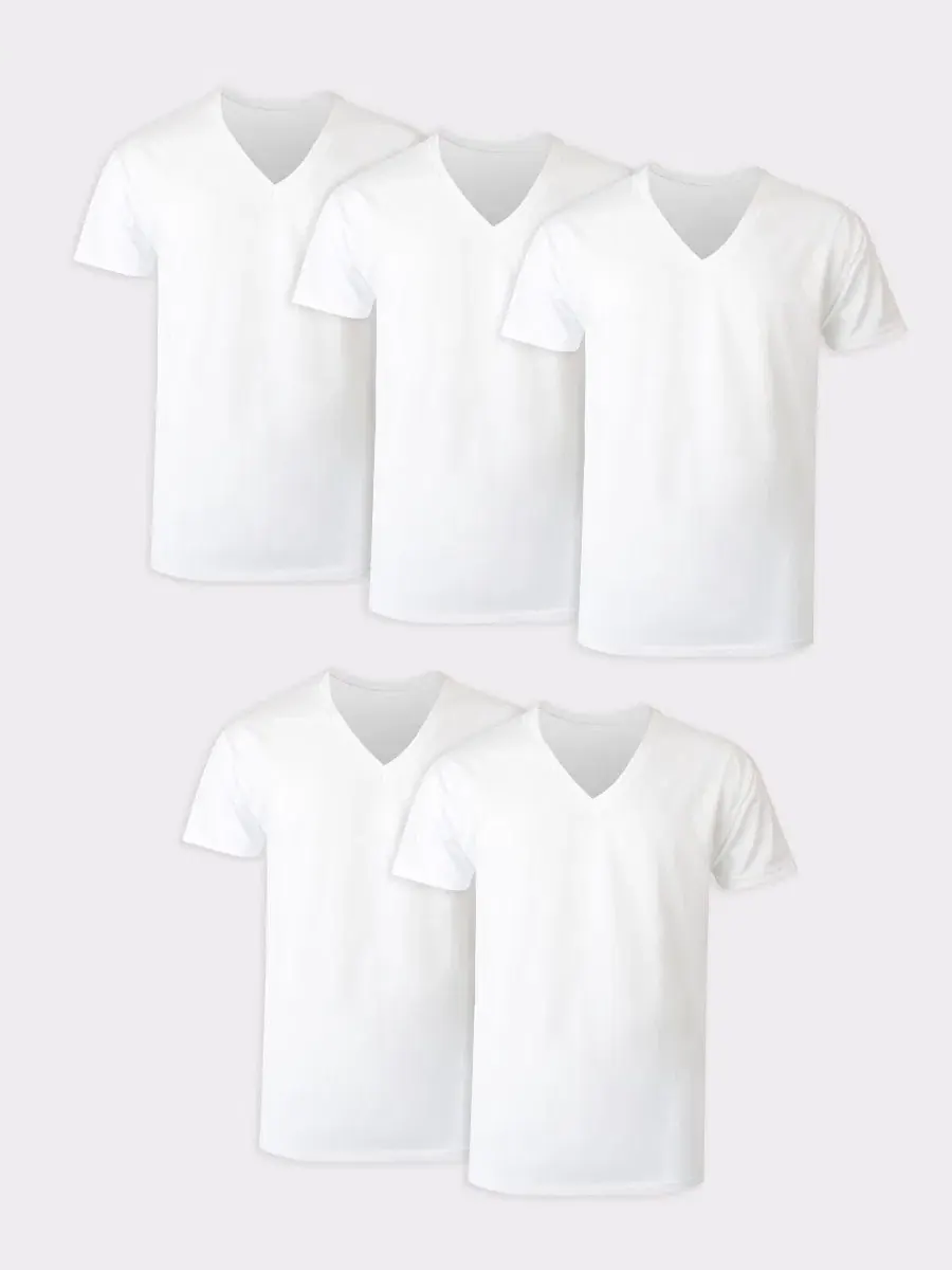 Мужские майки с V-образным вырезом, комплект из 5 штук Hanes