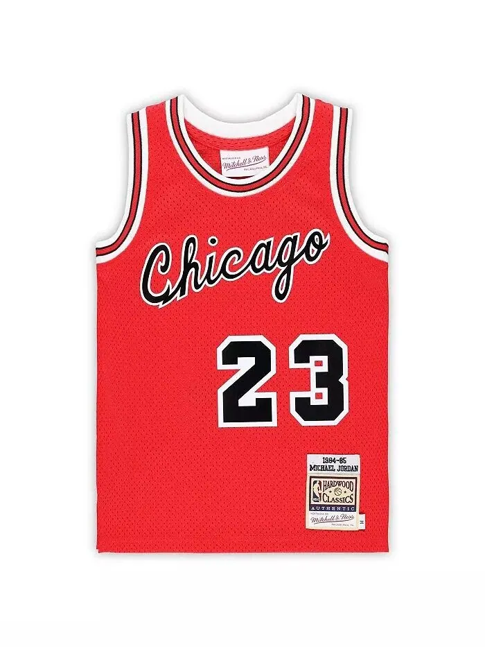 Аутентичная майка Swingman Red Chicago Bulls Hardwood Classics 1984/85 с Майклом Джорданом для — изображение 3 из 3, красный